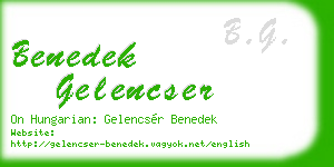 benedek gelencser business card