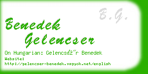 benedek gelencser business card